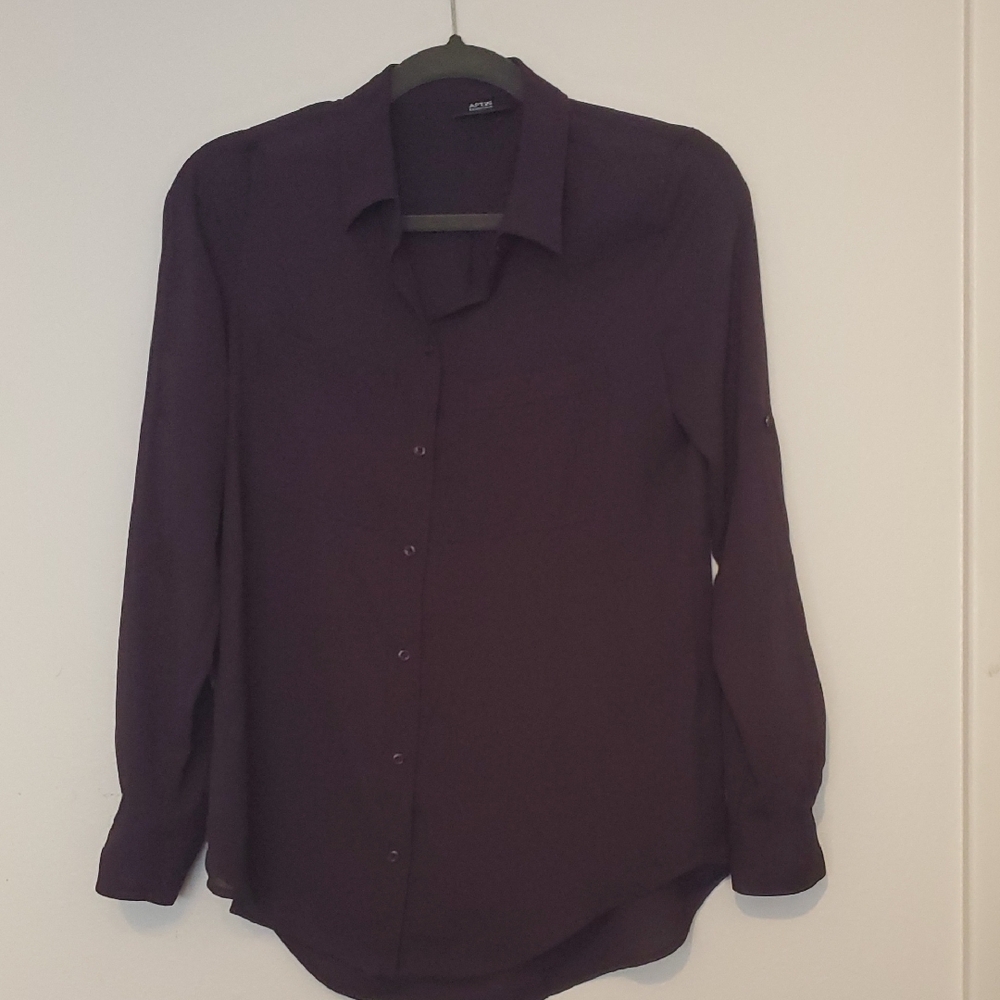 Purple Button-Up Blouse